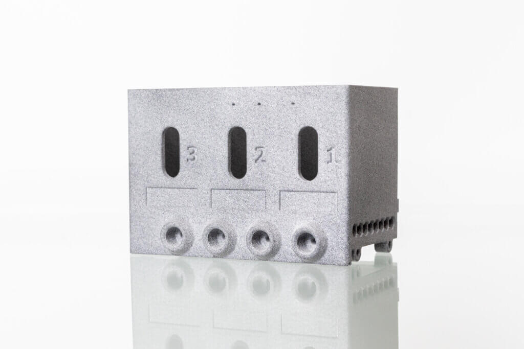 Ein im 3D-Druckverfahren (FDM) hergestelltes Prototypbauteil.